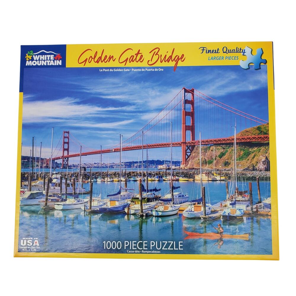 White Mountain Golden Gate Bridge #1399 1000 Piece Puzzle 24inx30in Pre-Owned‎